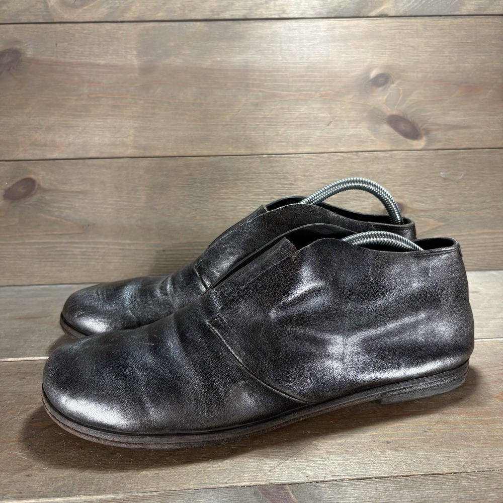 marsell womens size 40.5 shoes black metallic leather comfort casual sneakers